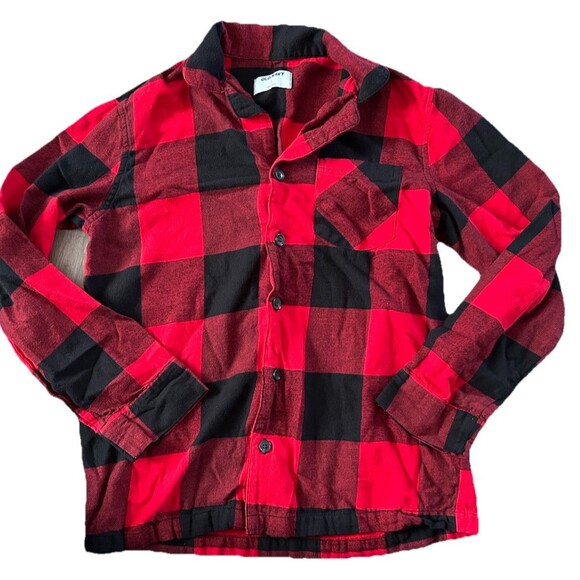 Old Navy Women Button Down Plaid Flannel Red Shirt Long Sleeve Size Small - Picture 1 of 4